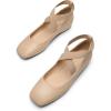 imageDREAM PAIRS Womens Ballet Flats Comfortable SlipOn Square Toe Dress Shoes with Elastic Ankle StrapsNudepu