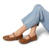 imageDREAM PAIRS Womens Ballet Flats Foldable Square Toe Mary Jane Flats Comfortable Slip On Dress Shoes Business Casual Work Mary Jane ShoesBrown