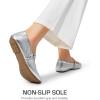imageDREAM PAIRS Womens Ballet Flats Foldable Square Toe Mary Jane Flats Comfortable Slip On Dress Shoes Business Casual Work Mary Jane ShoesSilver