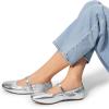 imageDREAM PAIRS Womens Ballet Flats Foldable Square Toe Mary Jane Flats Comfortable Slip On Dress Shoes Business Casual Work Mary Jane ShoesSilver