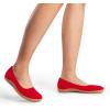 imageDREAM PAIRS Womens Ballet Flats Wide Toe Box Knit Flats for Women with Arch Support Comfortable Slip On Dressy Travel Work Business Office Shoes for WomenRed