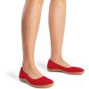 imageDREAM PAIRS Womens Ballet Flats Wide Toe Box Knit Flats for Women with Arch Support Comfortable Slip On Dressy Travel Work Business Office Shoes for WomenRed