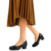 imageDREAM PAIRS Womens Chunky Comfortable Closed Toe Low Block Heels Work Round Toe Dress Wedding Adjustable Slip On Pumps ShoesBlack