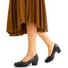 imageDREAM PAIRS Womens Chunky Comfortable Closed Toe Low Block Heels Work Round Toe Dress Wedding Adjustable Slip On Pumps ShoesBrown