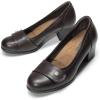 imageDREAM PAIRS Womens Chunky Comfortable Closed Toe Low Block Heels Work Round Toe Dress Wedding Adjustable Slip On Pumps ShoesBrown