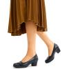 imageDREAM PAIRS Womens Chunky Comfortable Closed Toe Low Block Heels Work Round Toe Dress Wedding Adjustable Slip On Pumps ShoesNavy