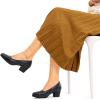 imageDREAM PAIRS Womens Chunky Comfortable Closed Toe Low Block Heels Work Round Toe Dress Wedding Adjustable Slip On Pumps ShoesNavy