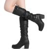 imageDREAM PAIRS Womens Chunky Heel Knee High Boots Side Zipper Round Toe Boots with Faux Fur LiningBlack
