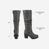imageDREAM PAIRS Womens Chunky Heel Knee High Boots Side Zipper Round Toe Boots with Faux Fur LiningGrey