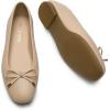 imageDREAM PAIRS Womens Flats Square Toe Ballet Flats Comfortable Casual Ballerina Flat Dress Shoes with Bow Suitable for Dressy Business Casual Work OfficeNude