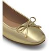 imageDREAM PAIRS Womens Flats Square Toe Ballet Flats Comfortable Casual Ballerina Flat Dress Shoes with Bow Suitable for Dressy Business Casual Work OfficeGold
