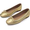 imageDREAM PAIRS Womens Flats Square Toe Ballet Flats Comfortable Casual Ballerina Flat Dress Shoes with Bow Suitable for Dressy Business Casual Work OfficeGold