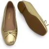 imageDREAM PAIRS Womens Flats Square Toe Ballet Flats Comfortable Casual Ballerina Flat Dress Shoes with Bow Suitable for Dressy Business Casual Work OfficeGold