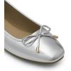 imageDREAM PAIRS Womens Flats Square Toe Ballet Flats Comfortable Casual Ballerina Flat Dress Shoes with Bow Suitable for Dressy Business Casual Work OfficeSilver