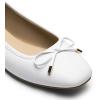 imageDREAM PAIRS Womens Flats Square Toe Ballet Flats Comfortable Casual Ballerina Flat Dress Shoes with Bow Suitable for Dressy Business Casual Work OfficeWhite