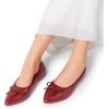 imageDREAM PAIRS Womens Foldable Flats Shoes Pointed Toe Ballet Flats Bowknot Comfort Slip on Dress ShoesRed