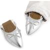 imageDREAM PAIRS Womens Foldable Flats Shoes Pointed Toe Ballet Flats Bowknot Comfort Slip on Dress ShoesSilver