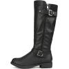 imageDREAM PAIRS Womens Knee High Boots Comfortable Riding Boots Side Zipper Fall Boots with BuckleBlack