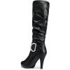 imageDREAM PAIRS Womens KneeHigh Stiletto Boots Black Fashion amp Classic Dress BootsParisblack Pu
