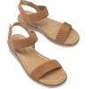 imageDREAM PAIRS Womens Low Wedge Casual SandalsCamel