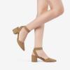 imageDREAM PAIRS Womens Nicholes Low Block Heel PumpsCamelSuede