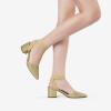 imageDREAM PAIRS Womens Nicholes Low Block Heel PumpsGoldGlitter