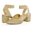 imageDREAM PAIRS Womens Nicholes Low Block Heel PumpsGoldGlitter