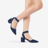 imageDREAM PAIRS Womens Nicholes Low Block Heel PumpsNavySuede