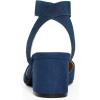 imageDREAM PAIRS Womens Nicholes Low Block Heel PumpsNavySuede