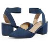 imageDREAM PAIRS Womens Nicholes Low Block Heel PumpsNavySuede