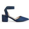 imageDREAM PAIRS Womens Nicholes Low Block Heel PumpsNavySuede