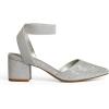 imageDREAM PAIRS Womens Nicholes Low Block Heel PumpsSilverGlitter