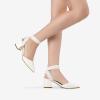 imageDREAM PAIRS Womens Nicholes Low Block Heel PumpsWhitePu