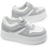 imageDREAM PAIRS Womens Platform Casual SneakersWhiteGrey