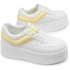 imageDREAM PAIRS Womens Platform Casual SneakersWhiteYellow