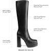 imageDREAM PAIRS Womens Platform Heeled Knee High Boots Long Chunky Tall Gogo Boots for FallBlack