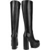 imageDREAM PAIRS Womens Platform Heeled Knee High Boots Long Chunky Tall Gogo Boots for FallBlack