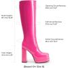 imageDREAM PAIRS Womens Platform Heeled Knee High Boots Long Chunky Tall Gogo Boots for FallHot Pinkpat