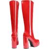 imageDREAM PAIRS Womens Platform Heeled Knee High Boots Long Chunky Tall Gogo Boots for FallRedpat