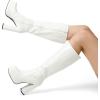 imageDREAM PAIRS Womens Platform Heeled Knee High Boots Long Chunky Tall Gogo Boots for FallWhitepat