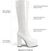 imageDREAM PAIRS Womens Platform Heeled Knee High Boots Long Chunky Tall Gogo Boots for FallWhitepat
