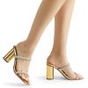 imageDREAM PAIRS Womens Square Open Toe Block Heels Two Strap Slip On High Heeled Slides SandalsGoldrhinestone