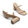 imageDREAM PAIRS Womens Square Open Toe Block Heels Two Strap Slip On High Heeled Slides SandalsNude