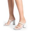imageDREAM PAIRS Womens Square Open Toe Block Heels Two Strap Slip On High Heeled Slides SandalsWhite