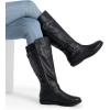 imageDREAM PAIRS Womens Wide Calf Knee High Faux FurLined Flat Fashion Winter Boots with Side ZipperBlack