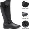 imageDREAM PAIRS Womens Wide Calf Knee High Faux FurLined Flat Fashion Winter Boots with Side ZipperBlack