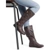 imageDREAM PAIRS Womens Wide Calf Knee High Faux FurLined Flat Fashion Winter Boots with Side ZipperSummitwidecalfbrown