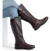 imageDREAM PAIRS Womens Wide Calf Knee High Faux FurLined Flat Fashion Winter Boots with Side ZipperTracewidecalfbrown