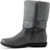 imageDREAM PAIRS Womens Wide Calf Knee High Faux FurLined Flat Fashion Winter Boots with Side ZipperTracewidecalfgrey