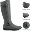 imageDREAM PAIRS Womens Wide Calf Knee High Faux FurLined Flat Fashion Winter Boots with Side ZipperTracewidecalfgrey